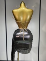 Ensemble deux pièces pour femmes, haut à paillettes, argenté, sexy, pour spectacle sur scène, danseuse, soirée en boîte de nuit, anniversaire, tenue de luxe