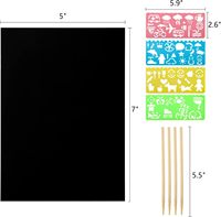 Scratch Art Set 10 Stylus 8 Stencils Black Scratch Notes en relieve DIY Crafts Navidad Cumpleaños Tarjetas de regalo Cartón