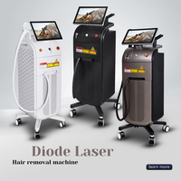 Appareil d'épilation laser à diode verticale 3 longueurs d'onde 755 808 1064nm, pièce à main légère, laser à glace indolore et permanent