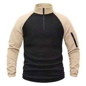 En stock o OEM Personalizar logo Hombres al aire libre 1/3 Zip Fleece <span class=keywords><strong>Pullover</strong></span> Chaquetas de invierno - Product Image 2