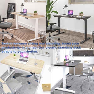 <span class=keywords><strong>Bureau</strong></span> debout électrique intelligent à double moteur, 3 niveaux de hauteur, avec panneau de commande tactile et système anti-collision - Product Image 2