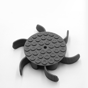 Bol anti-étouffement à alimentation lente pour animaux de compagnie, gris et orange, pour une alimentation saine des chiens et des chats - Product Image 4