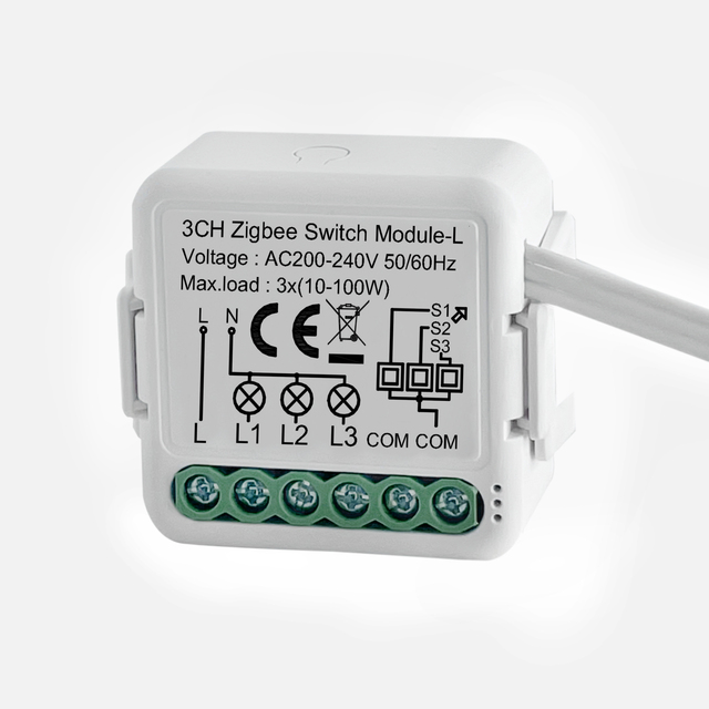 Tuya Smart LED Light Controller 3-Channel No Neutral Zigbee Smart Wall Switch with DIY Relay Module Smart Home Products Devices