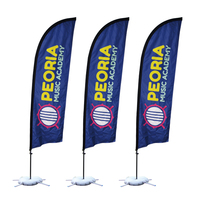 Bannière de restaurant promotionnelle imprimée pour l'extérieur Bannières volantes personnalisées Drapeau en forme de larme Drapeau en plumes de plage en fibre de verre