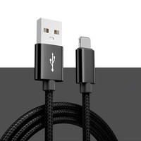Vente directe d'usine 10W câble de données de tressage Durable pour iPhone chargeant 1M 2M 3M câble USB de tressage coloré pour iPhone