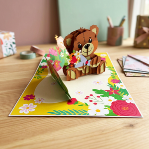 Éxito de Ventas, Osito de Peluche 3D Personalizado, Tendencia en Vietnam, Tarjeta de Felicitación Hecha a Mano, Animal de Papel Lavable, Decoración para el Hogar, Regalos - Product Image 3
