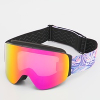 Masque de ski sans monture, double couche, anti-buée, lentille PC, protection UV400, coupe-vent, résistant aux rayures, pour sports de neige et entraînement en extérieur