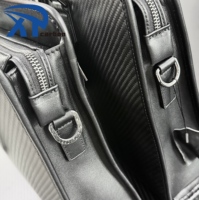 Sac d'affaires en fibre de carbone sergé haute résistance avec poignée en cuir véritable, mallette de bureau formelle pour ordinateurs portables