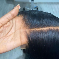 RUILI, fournisseur en gros de perruques en cheveux naturels du Cambodge, perruques en cheveux humains avec dentelle transparente 13x4, densité 180%, pour femmes noires