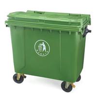 Grande poubelle en plastique d'extérieur de 1100 litres avec roues pour la gestion des déchets de chantier industriel