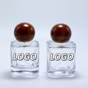 Wholesale 50ml 100ml Brand Square High-grade Glass Perfume Empty <b>Bottle</b> with Customized Lid <b>Box</b> Screen Printing Pump Sprayer - Product Image 1