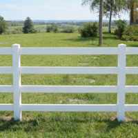 Clôture Commerciale en PVC Blanc de Qualité Professionnelle, Kit de Poteaux et Rails en Vinyle à 4 Rails pour Ferme Équine, Ranch, Bétail et Usage Industriel Robuste