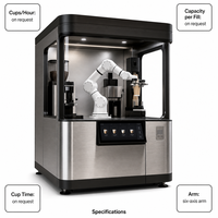 Kiosque à café automatique avec barista robotisé, machine à expresso commerciale, configuration en libre-service sans personnel