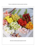 Bouquet de fleurs artificielles modernes et réalistes de type Ranunculus, toucher réel, pour arche de mariage, arrangement de fête, décoration de maison, hôtel, vente en gros