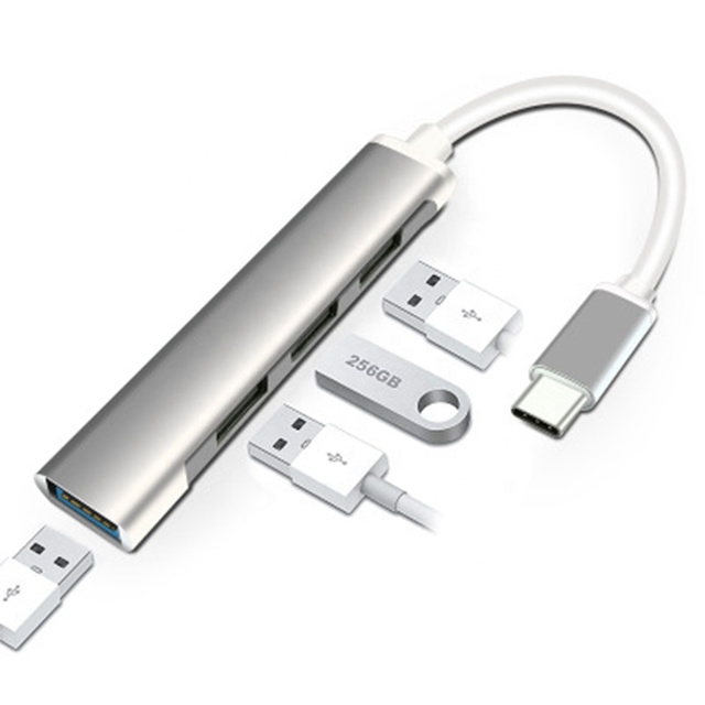 4 Port USB 3.0 Hub Multi-port USB Hub Type C to USB Splitter for PC Computer Accessories