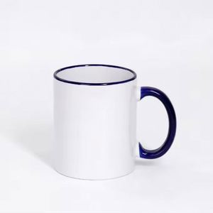Taza de Café Rectangular Moderna de 11 oz para Sublimación, con Borde y Asa de Color, Lista para Transferencia de Calor, Taza de Cerámica para Impresión Personalizada, Venta al Por Mayor - Product Image 4