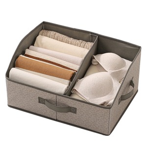 Clothing Organizer <b>Drawer</b> Style Rectangular Foldable Open Top Fabric <b>Storage</b> <b>Box</b> For Underwear Panty Home Dormitory Use - Product Image 1