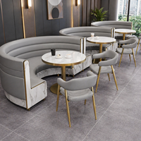 Ensemble table et chaises de restauration rapide commerciales, sièges de banquettes de restaurant en bois massif rembourrés sur mesure pour café, bistrot, espace repas