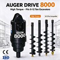 Tarière hydraulique 8000 Nm pour mini-chargeuse, excavatrice et tracteur - Plantation d'arbres, piquetage solaire et fondations