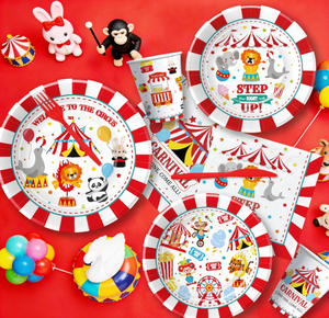 Articles <span class=keywords><strong>de</strong></span> fête Carnaval et <span class=keywords><strong>Cirque</strong></span> : Assiettes, Gobelets, Serviettes, Nappe, Pailles, Ensemble <span class=keywords><strong>de</strong></span> vaisselle, Bannières <span class=keywords><strong>de</strong></span> fond, Drapeaux, Décorations <span class=keywords><strong>de</strong></span> gâteau, Ballons, Fournitures - Product Image 4