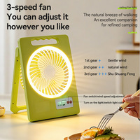 Nouvelle arrivée, lampe solaire pliable à LED au lithium ABS IP44, ventilateur portable, lampe d'urgence rechargeable, à intensité variable, 6000K, pour le camping