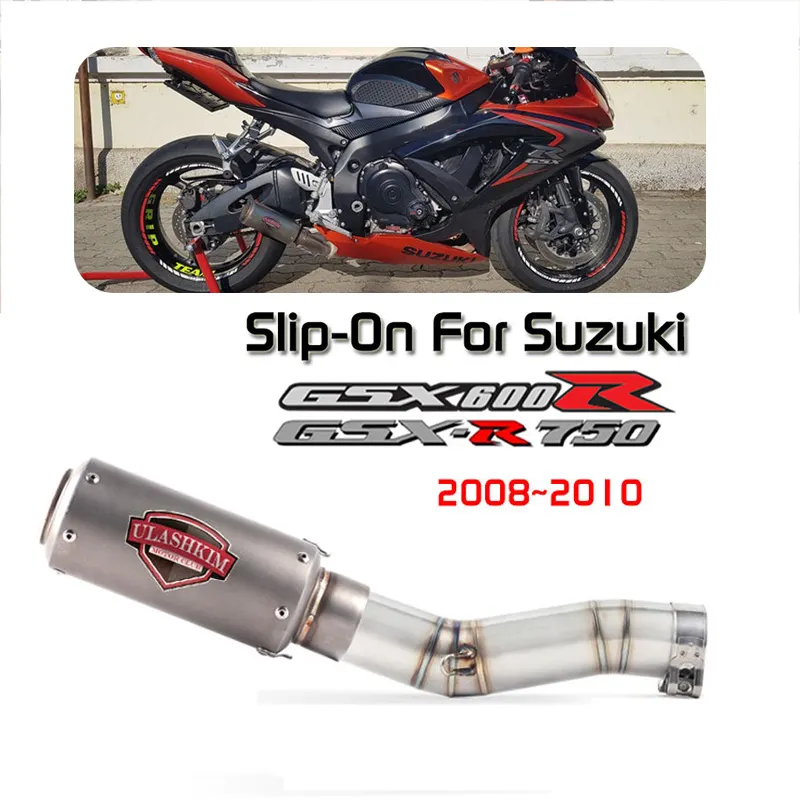 Silencieux d'Échappement de Moto Slip On Complet pour Suzuki Gsxr 600 750 K6 k7 k8 GSXR600 GSXR750 Silencieux d'Échappement