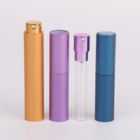 Flacon vaporisateur de parfum en aluminium métallique de 10 ml vide, atomiseur de voyage miniature à torsion, distributeur de parfum de toilette