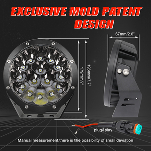 พลังงานสูง 1250M E-Marked กันชนรถ 7 นิ้ว Led, Sliver รถบรรทุกออฟโร้ด 4WD 7 นิ้วรถ Led สปอตไลท์ 4x4 - Product Image 6