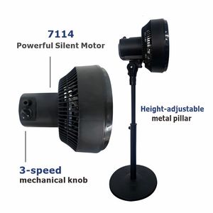 Ventilatore da terra silenzioso oscillante a 3 velocità da 10 pollici per casa e ufficio, soluzione per la circolazione dell'aria, prezzo di fabbrica all'ingrosso - Product Image 3