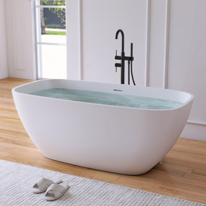 Fournisseur de baignoires portables de luxe avec baignoire autoportante de 1500 mm, baignoires modernes en surface solide blanc mat pour hôtels - Product Image 5