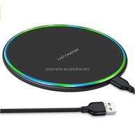 Chargeur sans fil Smart Phone 15W Portable en alliage d'aluminium Lampe LED de bureau Station de charge rapide sans fil