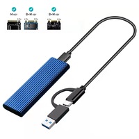 Boîtier SSD mobile en aluminium double protocole USB 3.1 Type-C vers M.2 NVMe/NGFF PCIe SATA