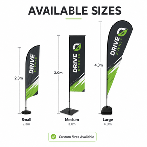 Set <span class=keywords><strong>de</strong></span> Banderas Tipo Pluma Portátiles con Impresión <span class=keywords><strong>de</strong></span> Logotipo Personalizado, 6 pies, 8 pies, 10 pies, Tela Resistente, Poste y Base para <span class=keywords><strong>Playa</strong></span>, Exposiciones, Tiendas y Publicidad - Product Image 5