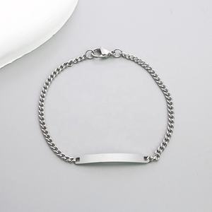 Bracelet d'identité personnalisé en acier inoxydable, esthétique, gravure de nom ou de logo sur mesure, cadeau pour lui ou pour elle - Product Image 2