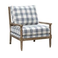 Vente en gros de fauteuils modernes contemporains de luxe design unique texture à carreaux blanc bleu pour salon meubles de maison pas cher