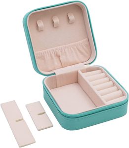 Boîte à bijoux de voyage en cuir PU multifonctionnelle, portable, multicolore, avec logo personnalisable, vente chaude, rangement exquis pour bijoux - Product Image 2