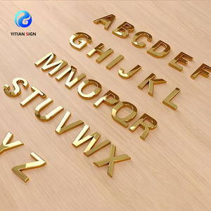 Lettere Monogramma 3D in Ottone Massiccio Personalizzate di Alta Qualità, Spesse e Non Illuminate, per Bancone Reception - Product Image 4