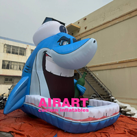 Fournir une cabine de requin à tête gonflable personnalisée DJ, décoration de scène gonflable dj