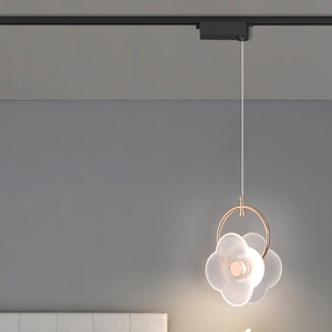 Lampe flottante nordique moderne Applique murale en métal et cristal avec télécommande LED Plafonniers en verre blanc mat - Product Image 2