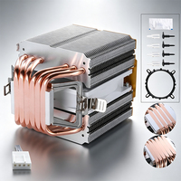 Ventilateur de processeur QiuzAim 90 mm pour ordinateur, dissipateur thermique double tour 1200 avec 4/6 caloducs, contrôle de température, compatible AM4/1700/1150/1151, refroidissement par air pour processeurs i5