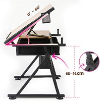 Bureau d'Étude et de Dessin Ergonomique à Hauteur Réglable avec Plateau Inclinable et Chaise