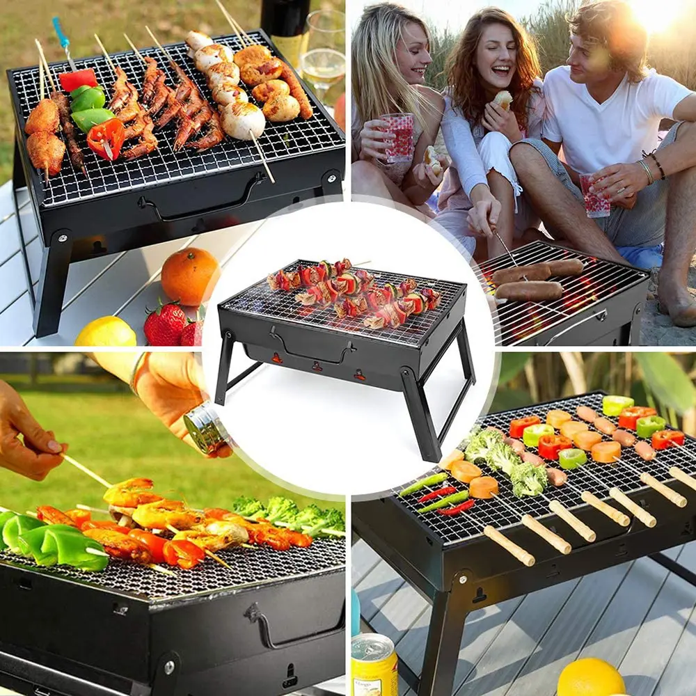 Barbecue Portable pliant en acier inoxydable pour pique-nique de Camping en plein air