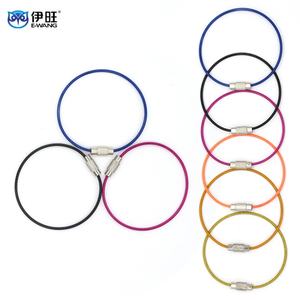 EWANG Color Wire Rope Screw Lock Ring Custom Stainless Steel Keychain - Product Image 2