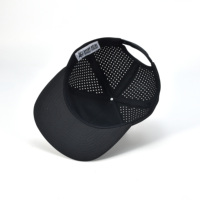 Casquette de baseball sportive perforée en tissu éponge imperméable à 5 panneaux, personnalisée, de haute qualité, noire, unisexe, taille XXXL, pour l'extérieur, style camionneur