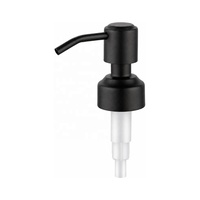 Distributeur de lotion en métal brossé, pompe à savon en acier inoxydable de 28 mm avec bec courbé pour flacons de savon liquide