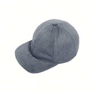 Wholesale Blank Custom Embroidery 6 Panel Corduroy Plain Vintage <b>Khaki</b> Snapback <b>Hats</b> Cap - Product Image 4