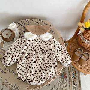 Engepapa Tutina Invernale da Neonato in Velluto Stampato Body a Maniche Lunghe Abbigliamento alla Moda per Bambina - Product Image 5