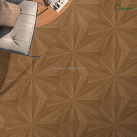 Parquet en bois massif à grain de bois façonné, parquet en forme de feuille de lotus, chambre à coucher, salon, cuisine, parquet décoratif artistique