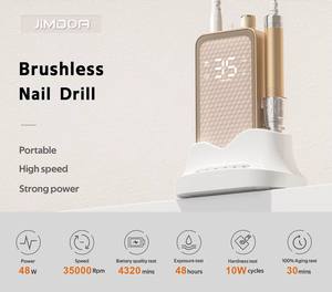 <span class=keywords><strong>Lime</strong></span> à <span class=keywords><strong>ongles</strong></span> électrique professionnelle en acier inoxydable portable 35000 tr/min sans fil rechargeable moteur sans balais pour <span class=keywords><strong>ongles</strong></span> en acrylique - Product Image 3