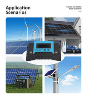 Contrôleur de charge solaire MPPT avec écran LCD PWM série MT 12v/24v/48V, contrôleur d'éclairage, courant nominal 10A, puissance PV maximale 2880W
